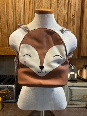 Fox Face Mini Backpack - Brown